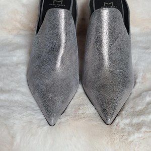 Marc Fisher Metallic Slate Grey Mules-NWOT